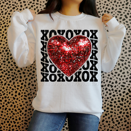 XOXO Faux Sequin Heart || Sweatshirt Or Hoodie