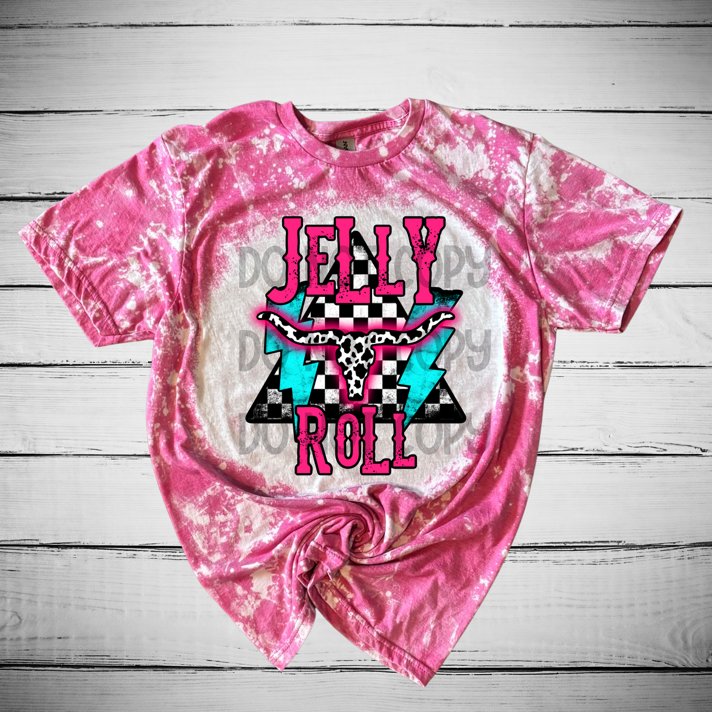 Jelly Roll Brights Bleached Distressed Tee Shirt