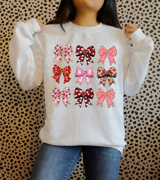 Valentines Day Bows || Sweatshirt Or Hoodie