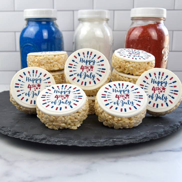 Fourth of July Message Rice Crispie Treats - Set of 3