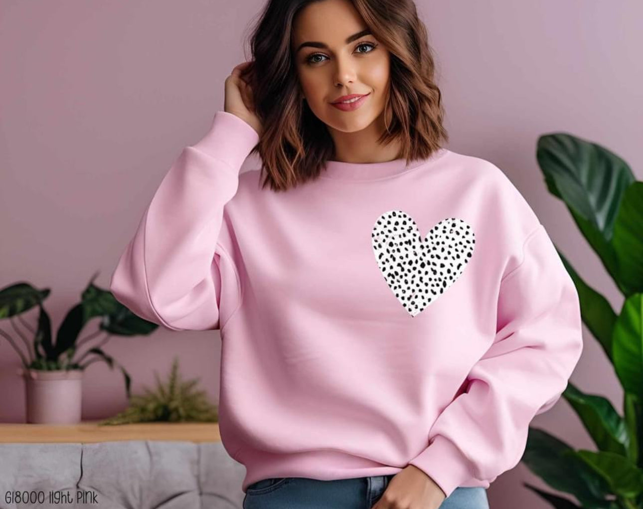 Grunge Dalmatian Heart || Pocket || Sweatshirt Or Hoodie
