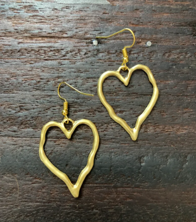 Irregular Souls Gold Hart Earrings