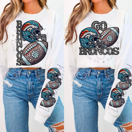 Rhinestone Broncos | Sweatshirt OR Hoodie