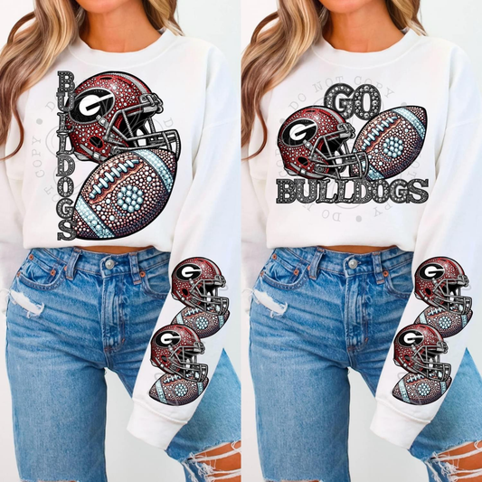 Rhinestone Bulldogs | Sweatshirt OR Hoodie