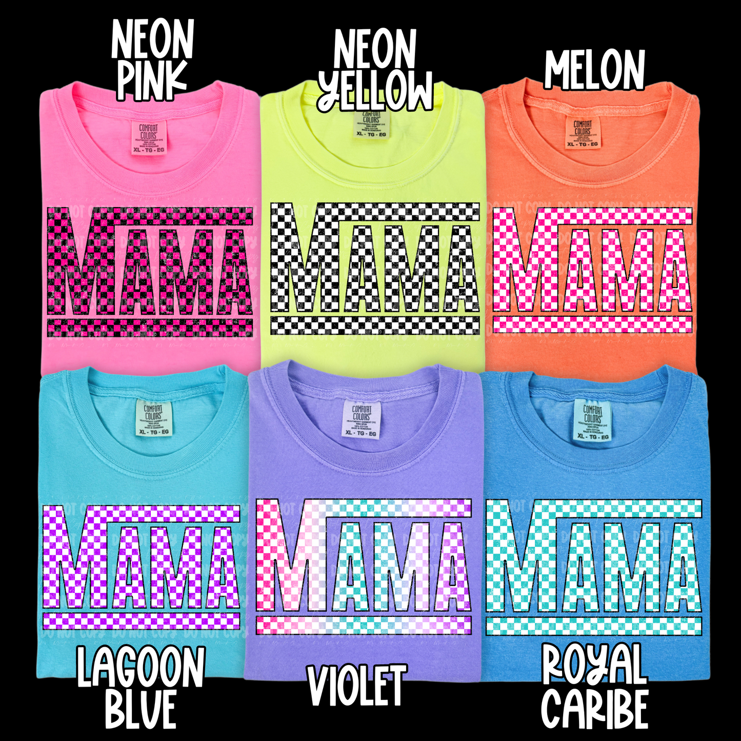 Pink & White Mama Checkered - Tee