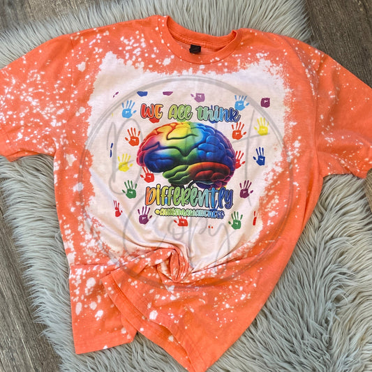We all think differently orange Tee