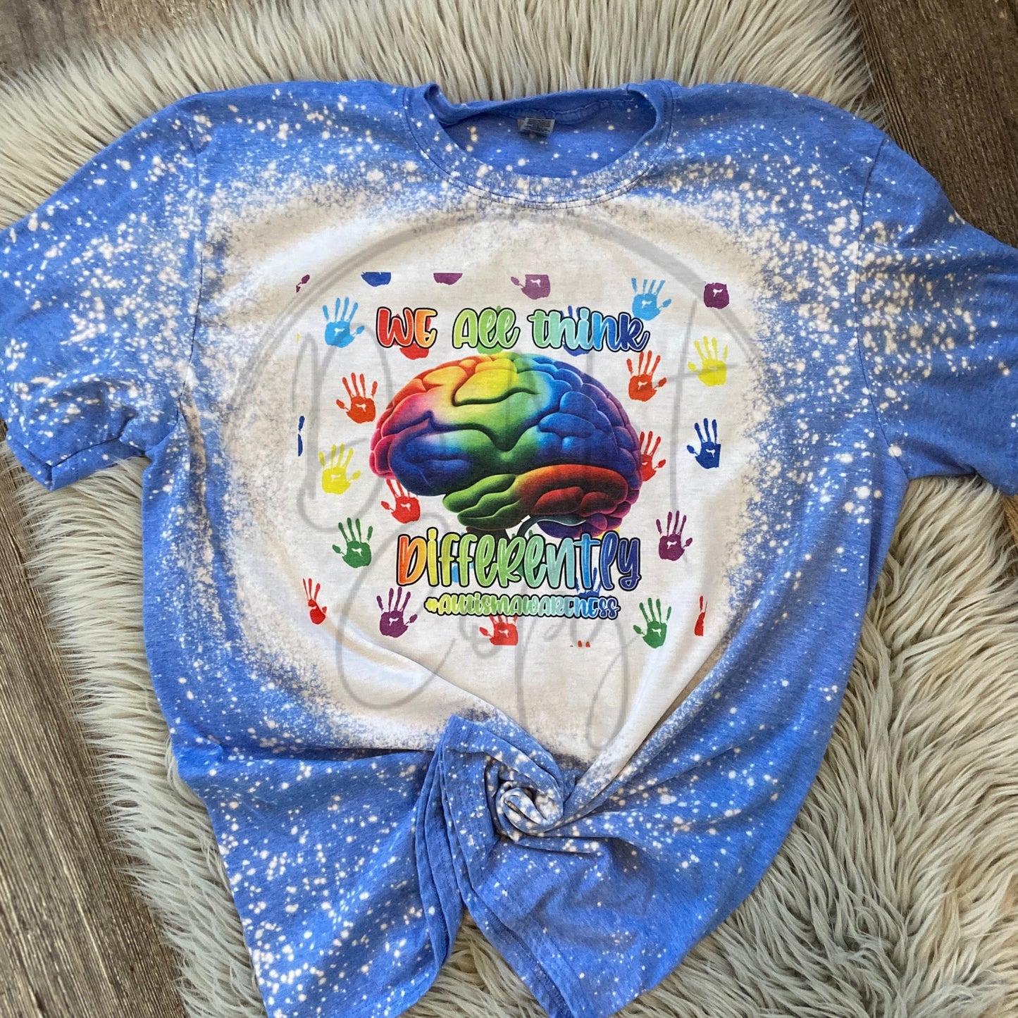 We all think differently blue Tee