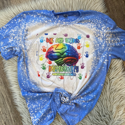 We all think differently blue Tee