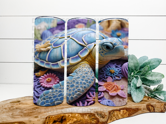 Pastel Sea Turtle 3D Tumbler