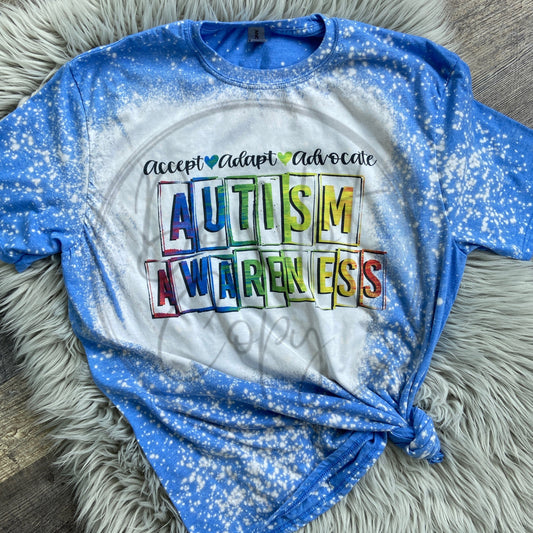 Accept Adapt Advocate blue Tee