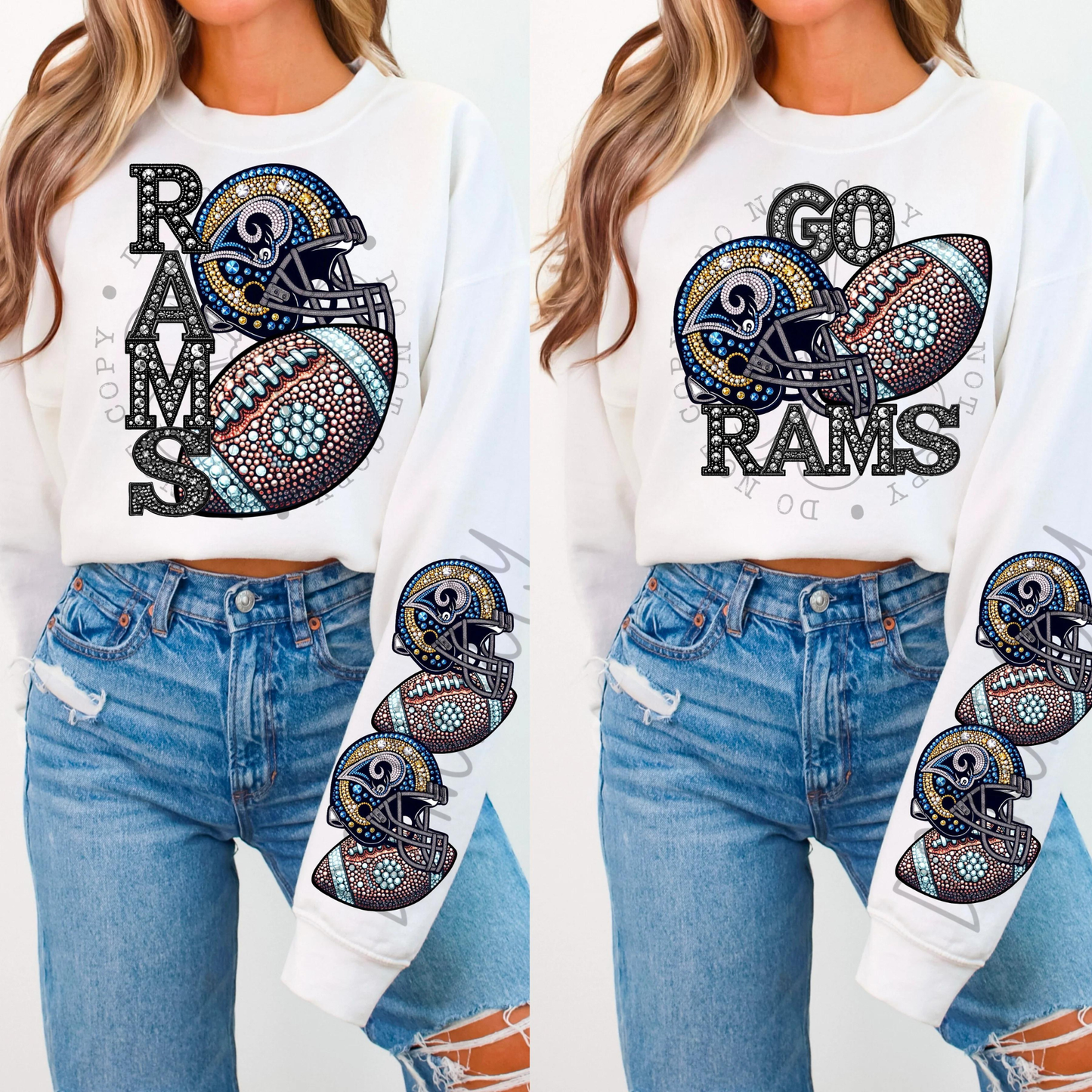 Rhinestone Rams | Sweatshirt OR Hoodie