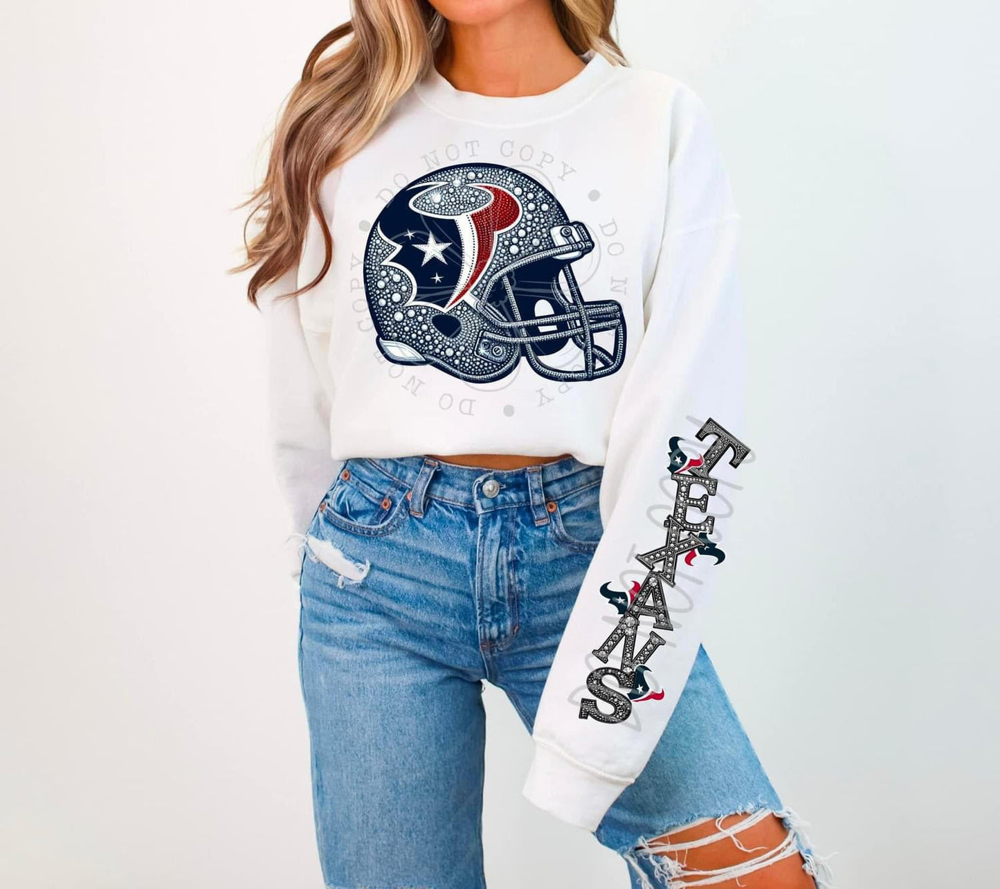 Texans Rhinestone Helmet | Sweatshirt OR Hoodie