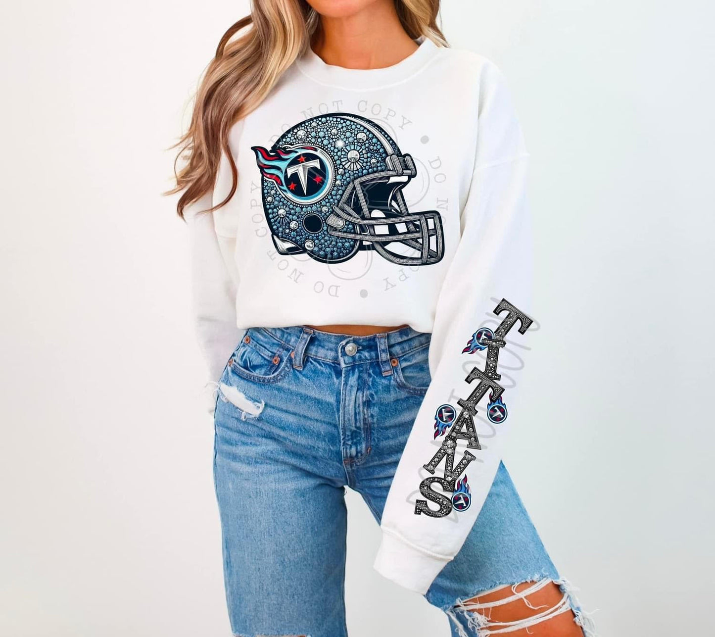 Titans Rhinestone Helmet | Sweatshirt OR Hoodie