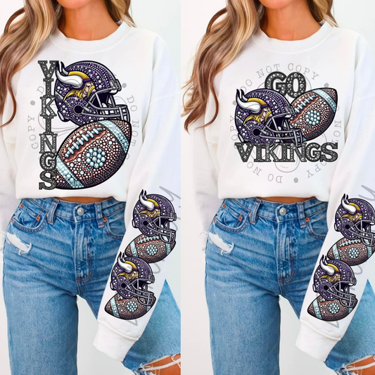 Rhinestone Vikings | Sweatshirt OR Hoodie