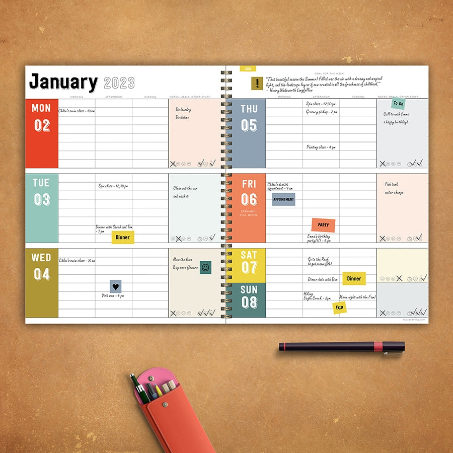 2023 New Beginnings Large Daily Weekly Monthly Planner