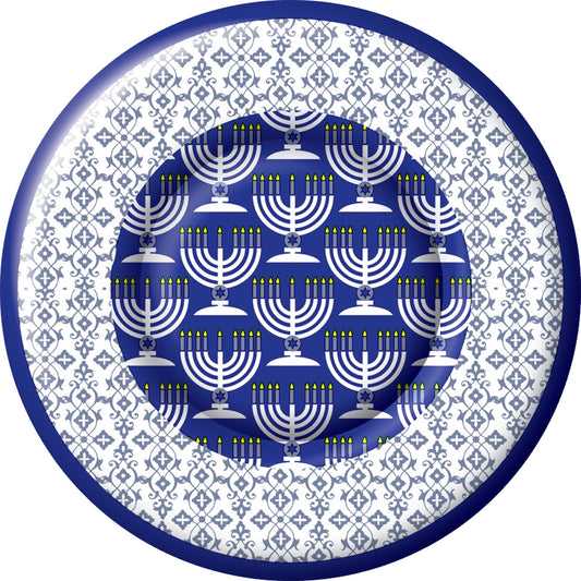 Festival of Lights Hanukkah 8" Paper Plates - 8 count