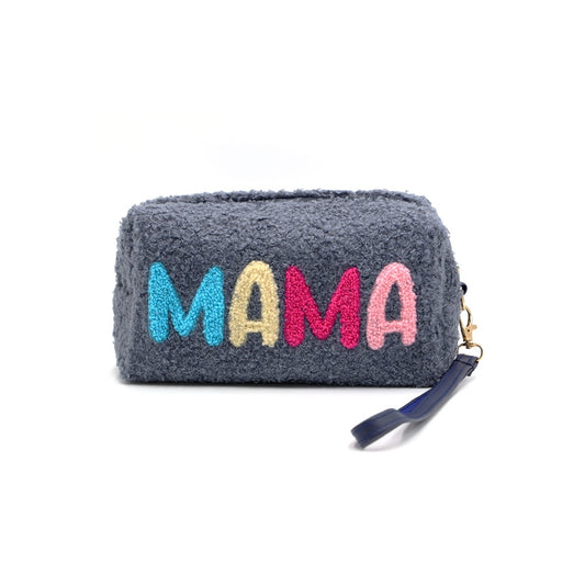 Faux Fur Mama Wristlet Pouch