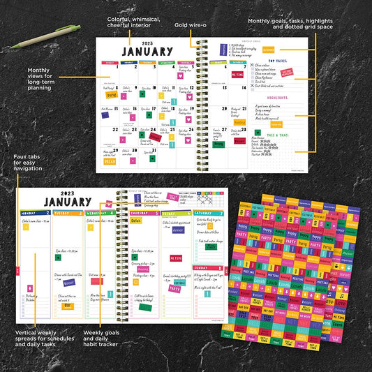 Academic Year July 2022 - June 2023 Wild Print Medium Daily Weekly Monthly Planner