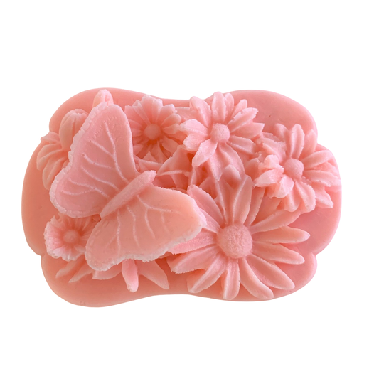 3D Butterfly and Flowers Bar of Soap