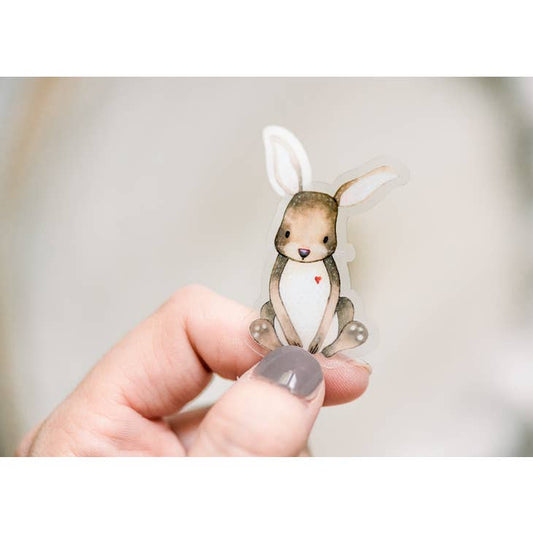 Mini Baby Bunny Clear, Vinyl Sticker, 2x2 in