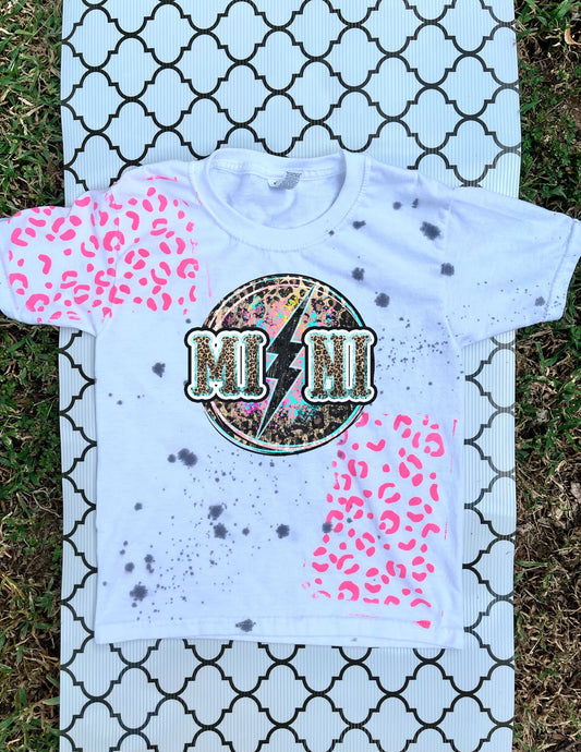 Mama/mini lightning leopard dyed Tshirt or Sweatshirt
