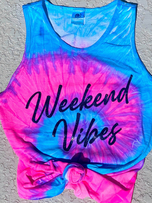 Weekend vibes tie-dye TANK WS