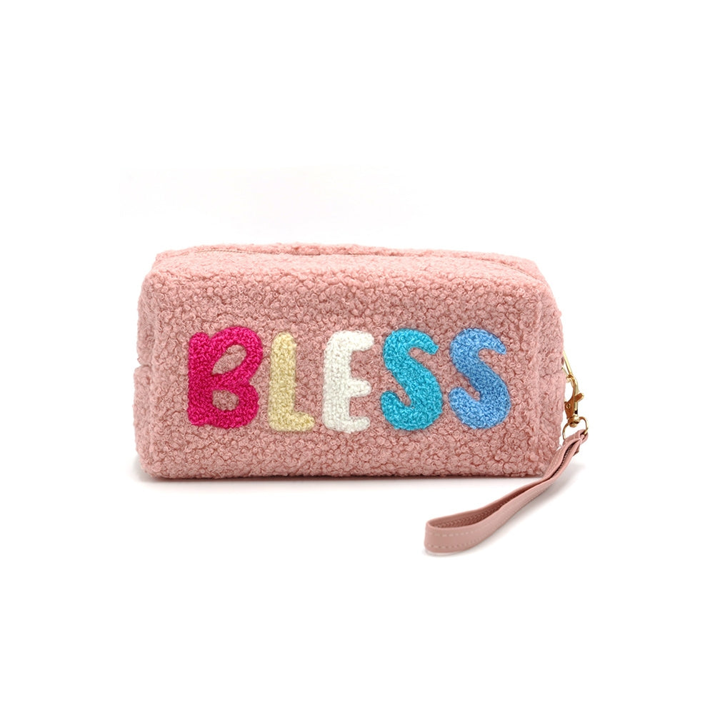 Faux Fur Bless Wristlet Pouch