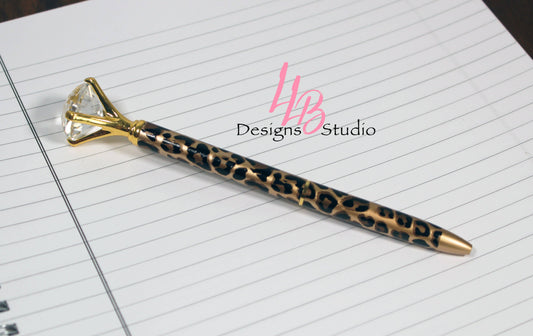 Stationary Pen | Cheetah Diamond Pen | Black Ink