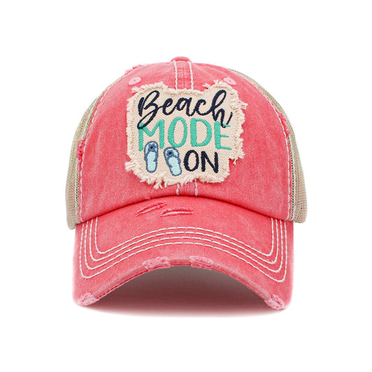 Beach Mode On Vintage Distressed Baseball Cap