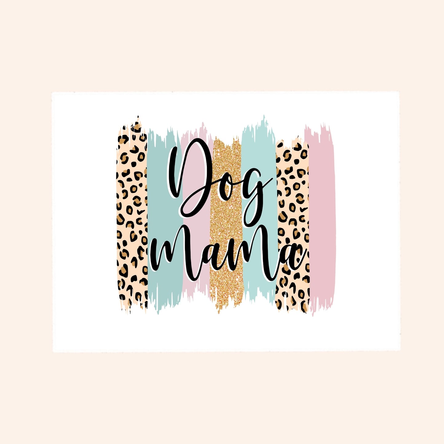 Dog Mama Leopard, Clear Vinyl Sticker 3 inch