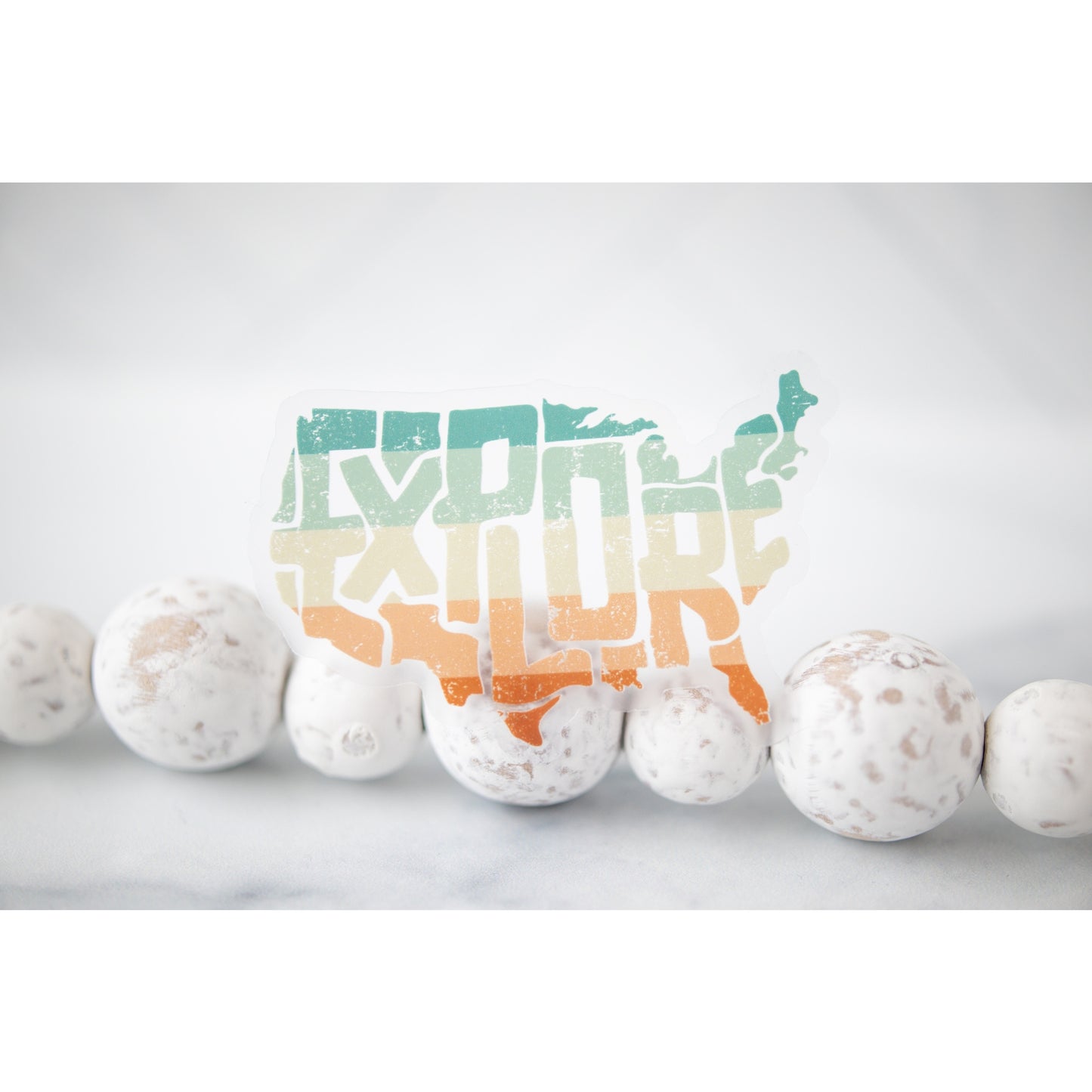 Explore, USA, Clear Vinyl Sticker, 3in.