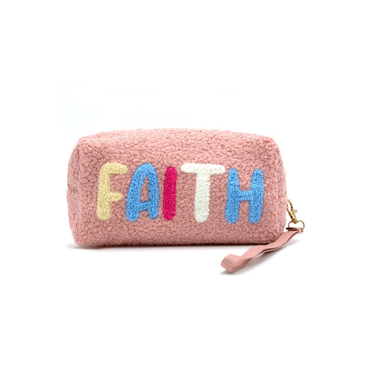 Faux Fur Faith Wristlet Pouch