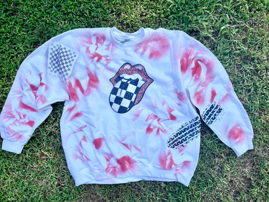 Checkered/Red Tongue Racing Dyed Sweatshirt