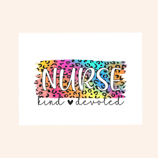 Nurse Kind and Devoted Clear Vinyl Sticker 3 inch