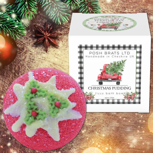 Christmas Pudding Holiday Bath Bomb Festive Gift Box Yule