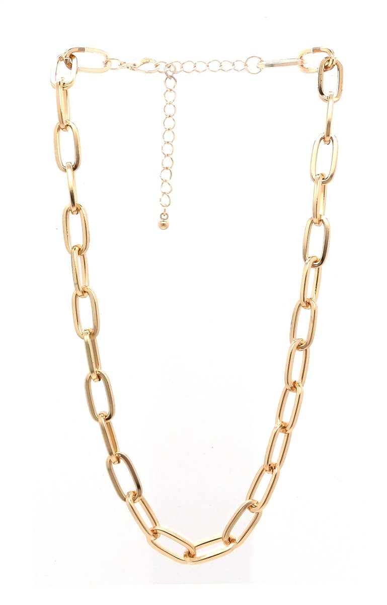 Gold Link Chain 16"-18" Necklace