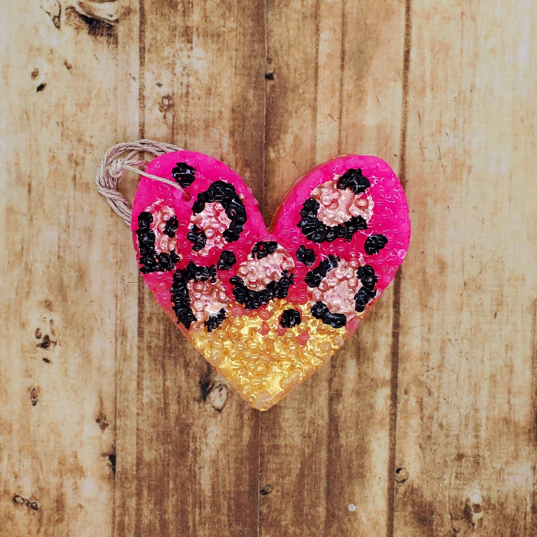 Leopard Love Sequin Heart Patch