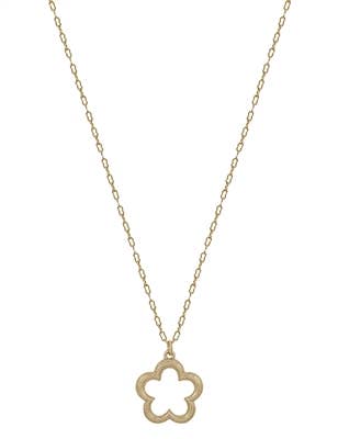 Open Flower Necklace in Gold