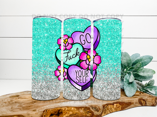 Go F*ck Yourself Mint Glitter Stainless Steel Tumbler