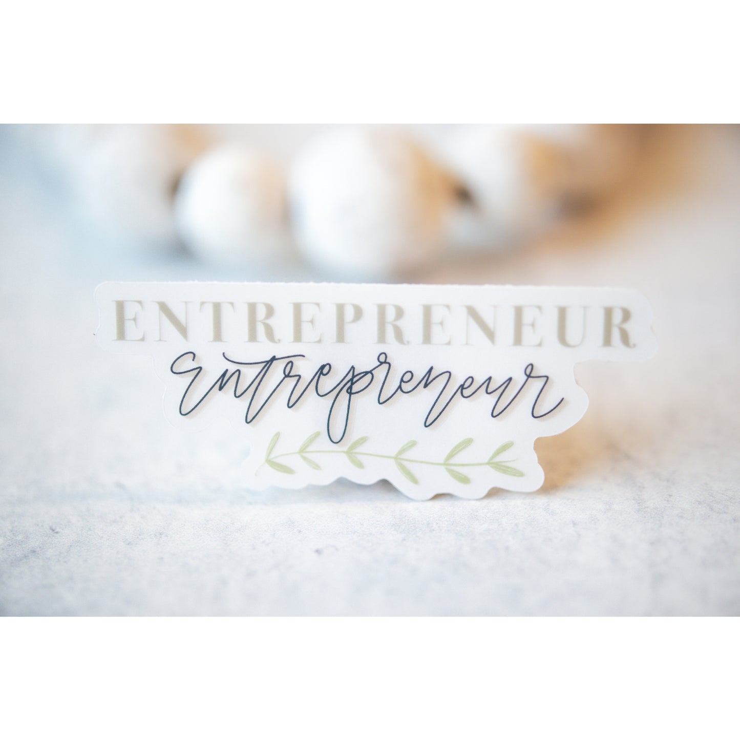 Entrepreneur Floral, Clear Vinyl Sticker 3 inch