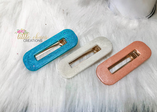 Rectangle Resin Hair Clips