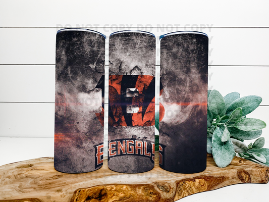 Bengals Distressed Stainless Steel Tumbler