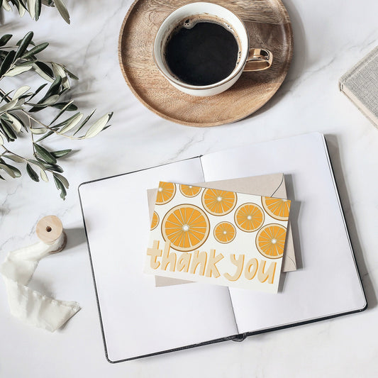 Orange Thank You Card