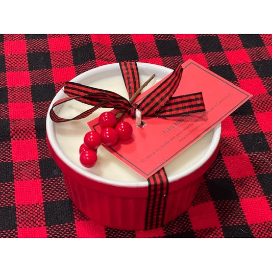 Red Ramekin Soy Candle - "Cranberry Relish" Fragrance