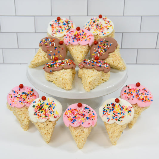 Ice Cream Cone Rice Crispie Treats
