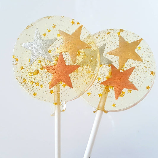 Metallic Stars Lollipops, Champagne