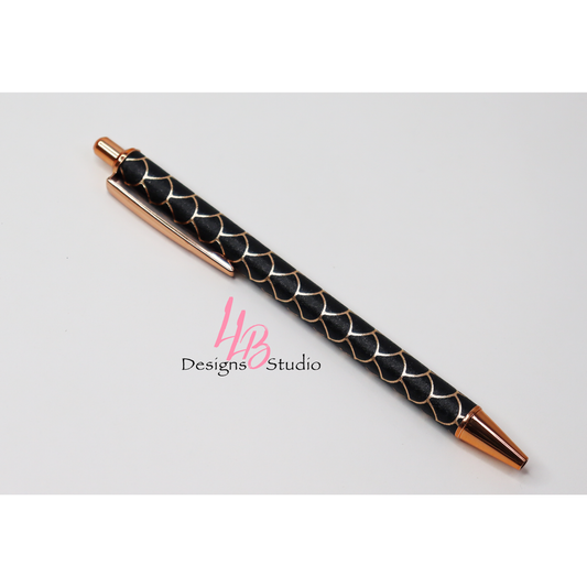Stationery Pen | Black Mermaid Clickable Pen | Black Ink |