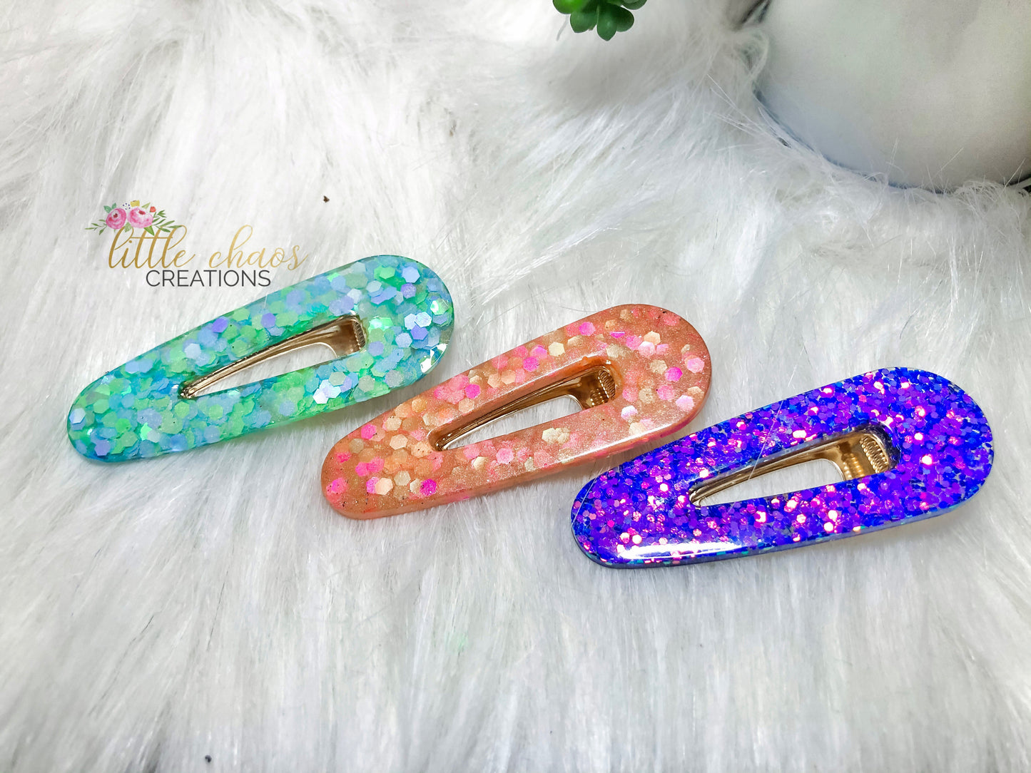 Teardrop Resin Hair Clip