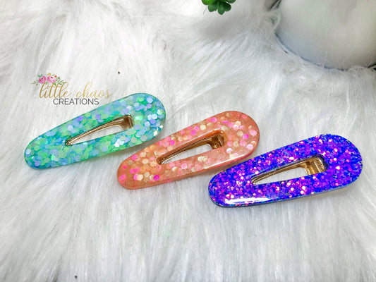 Teardrop Resin Hair Clip