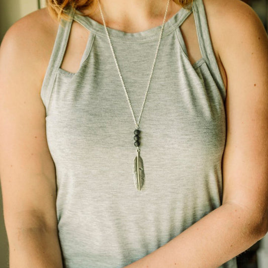 Long Lava Stone Diffuser Necklace